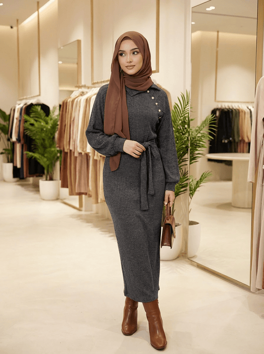 Charcoal Dress - Lola Dynasty